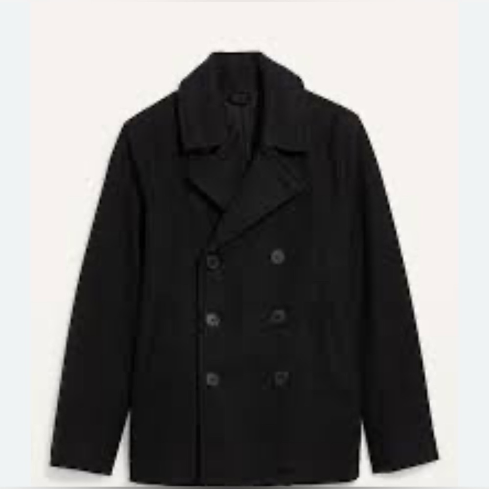 Old Navy Classic Black Pea Coat; Lined with buttons Size xxl; plus size,